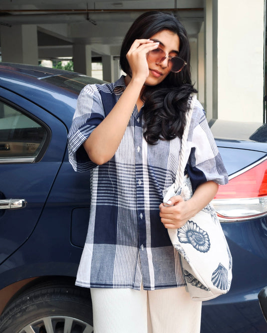 Indigo Grid Shirt